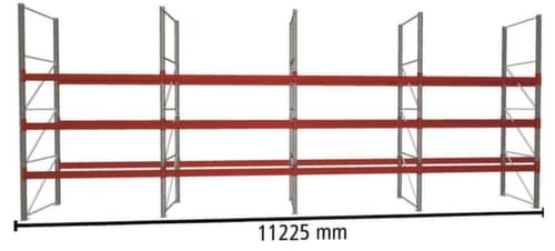 META Palettenregal MULTIPAL für 48 Paletten, 11225 mm breit, 4 Lagerebenen