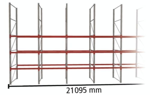 META Palettenregal MULTIPAL für 88 Paletten, 21095 mm breit, 4 Lagerebenen