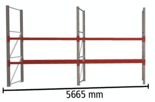META Palettenregal MULTIPAL für 12 Paletten, 5665 mm breit, 3 Lagerebenen