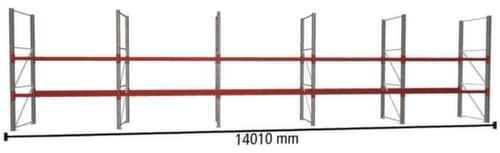 META Palettenregal MULTIPAL HxB 3300x14010 mm mit 3 Lagerebenen für insgesamt 30 Paletten