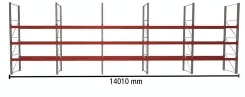 META Palettenregal MULTIPAL für 40 Paletten, 14010 mm breit, 4 Lagerebenen