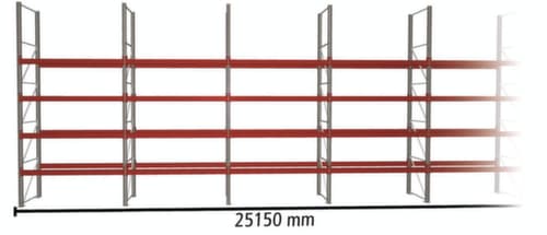 META Palettenregal MULTIPAL für 90 Paletten, 25150 mm breit, 5 Lagerebenen