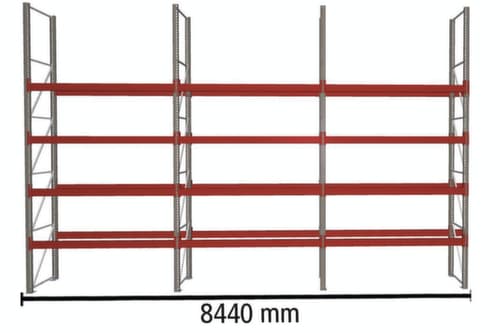 META Palettenregal MULTIPAL für 45 Paletten, 8440 mm breit, 5 Lagerebenen
