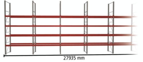 META Palettenregal MULTIPAL für 150 Paletten, 27935 mm breit, 5 Lagerebenen