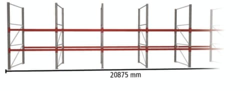 META Palettenregal MULTIPAL für 36 Paletten, 20875 mm breit, 2 Lagerebenen