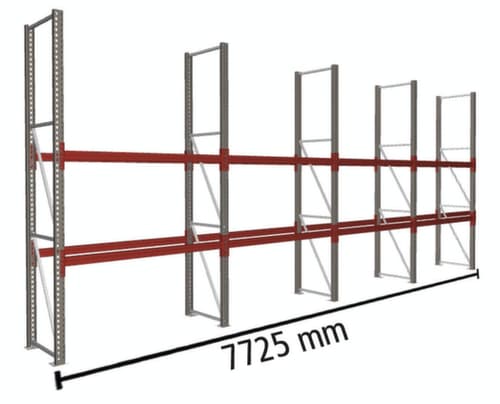 META Palettenregal MULTIPAL für 12 Paletten, 7725 mm breit, 3 Lagerebenen