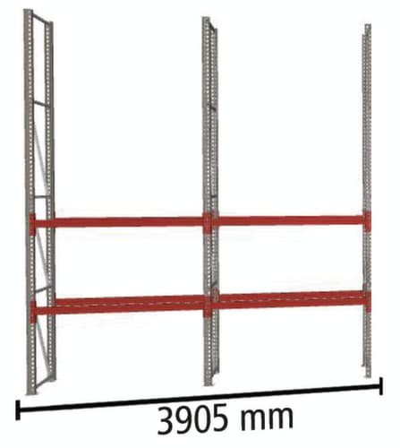 META Palettenregal MULTIPAL für 8 Paletten, 3905 mm breit, 4 Lagerebenen