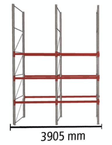 META Palettenregal MULTIPAL für 8 Paletten, 3905 mm breit, 4 Lagerebenen