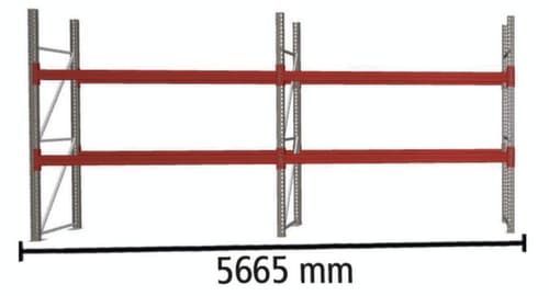 META Palettenregal MULTIPAL HxB 2700x5665 mm mit 3 Lagerebenen für insgesamt 12 Paletten