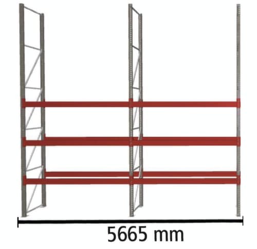 META Palettenregal MULTIPAL für 16 Paletten, 5665 mm breit, 4 Lagerebenen
