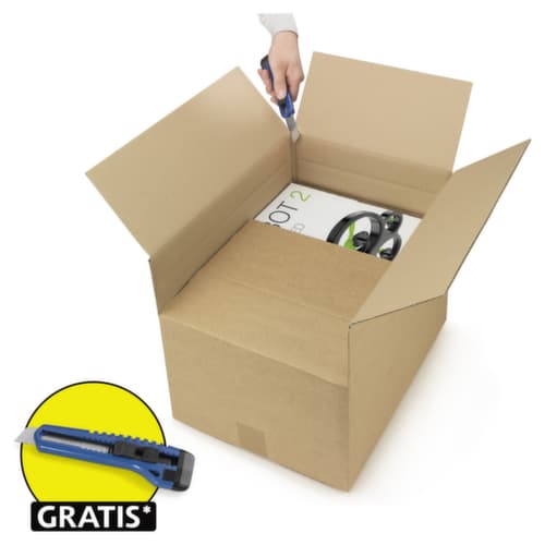 Wellpapp-Faltkarton mit variabler Füllhöhe - 1-wellig - 500 x 400 x 200-300 mm