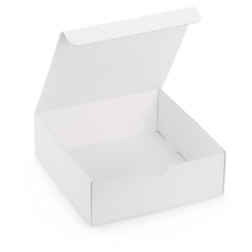 Wellpapp-Geschenkbox weiß 230 x 230 x 80 mm