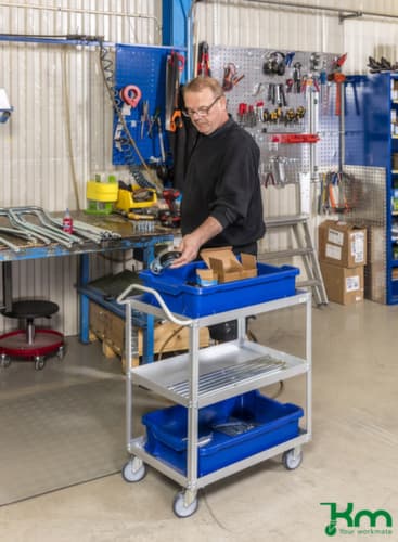 Kongamek Etagenwagen Aluzink, Traglast 150 kg, 3 Etagen