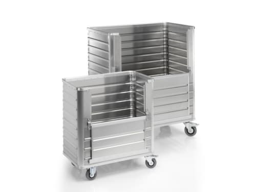 Gmöhling Alu-Kastenwagen mit klappbarer Wand, Inhalt 1050 l