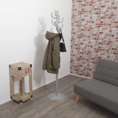 MAUL Garderobenständer MAULpolaris Lite, mit 8 Haken, RAL7001 Silbergrau