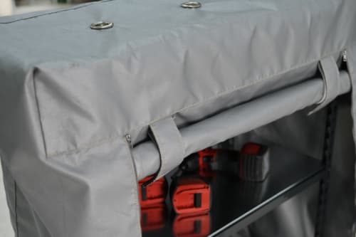 Akkuladeschrank Akku-Safe L mit Brandschutzhaube, grau/grau