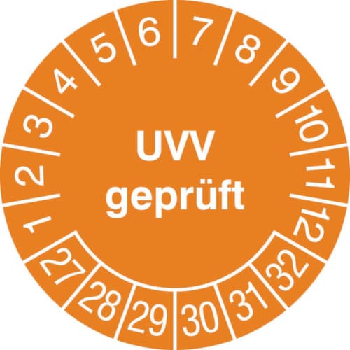 Prüfplakette mit Jahresfarbe