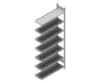 hofe Akten-Steckregal Anbaufeld, 7 Böden, RAL9006 Weißaluminium