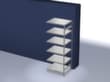 hofe Traversenregal in Standard Bauart, Höhe x Breite x Tiefe 2500 x 1010 x 835 mm, 6 Böden