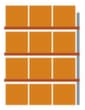 META Palettenregal MULTIPAL für 12 Paletten, 2785 mm breit, 4 Lagerebenen