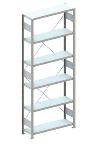 META System-Steckregal CLIP, Höhe x Breite x Tiefe 2500 x 806 x 336 mm, 6 Böden