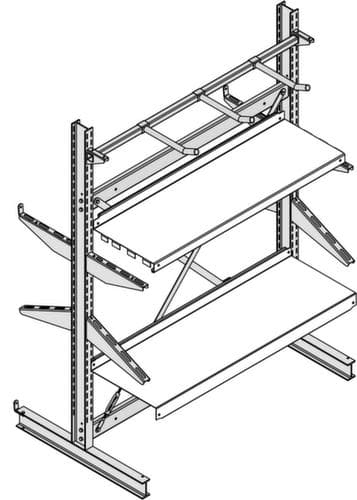 Kragarm für Kragarmregal, Tiefe 850 mm