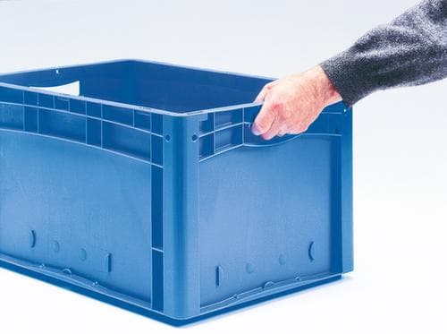 Euronorm-Stapelbehälter Ergonomic, blau, Inhalt 19 l