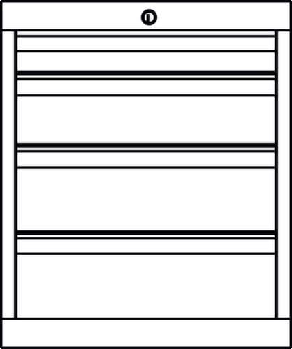 PAVOY Schubladenschrank Basis Plus RAL7035, 4 Schublade(n), RAL7035 Lichtgrau/RAL7035 Lichtgrau