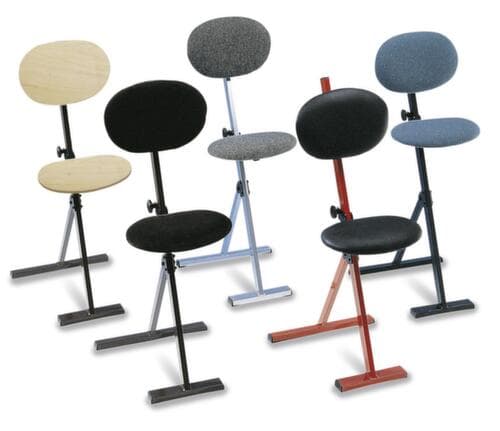 Kappes Klappbare Stehhilfe ErgoPlus® mit Rückenlehne, Sitzhöhe 550 - 900 mm, Sitz schwarz