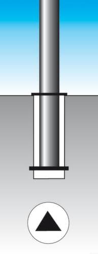 Sperrpfosten aus Edelstahl, Höhe 900 mm, zum Einstecken mit Bodenhülse