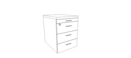 Quadrifoglio Rollcontainer, 3 Schublade(n), weiß/weiß