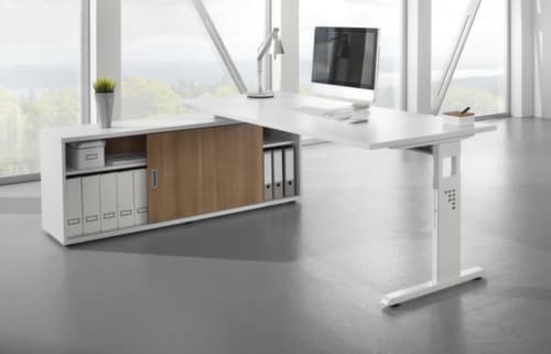 Anbautisch für Sideboard, Breite x Tiefe 1800 x 800 mm, Platte Nussbaum