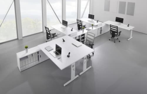 Anbautisch für Sideboard, Breite x Tiefe 1800 x 800 mm, Platte Nussbaum