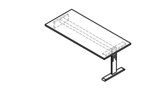 Anbautisch für Sideboard, Breite x Tiefe 1800 x 800 mm, Platte Nussbaum