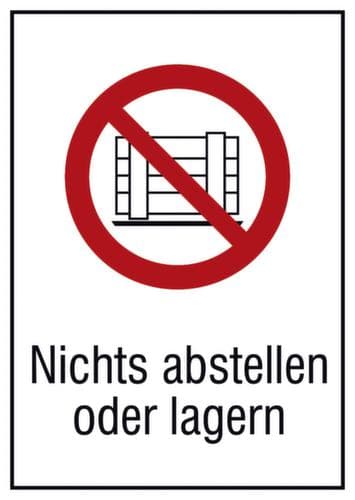 Verbotskombischild "Nichts abstellen oder lagern", Wandschild, Standard