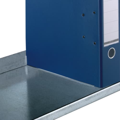 hofe Akten-Steckregal, 5 Böden, RAL3000 Feuerrot / RAL9006 Weißaluminium