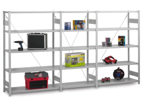 hofe System-Steckregal in Standard Bauart, Höhe x Breite x Tiefe 2000 x 1010 x 435 mm, 5 Böden