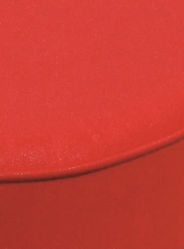 Höhenverstellbarer Drehhocker mit Kunstledersitz, Sitz rot, Rollen