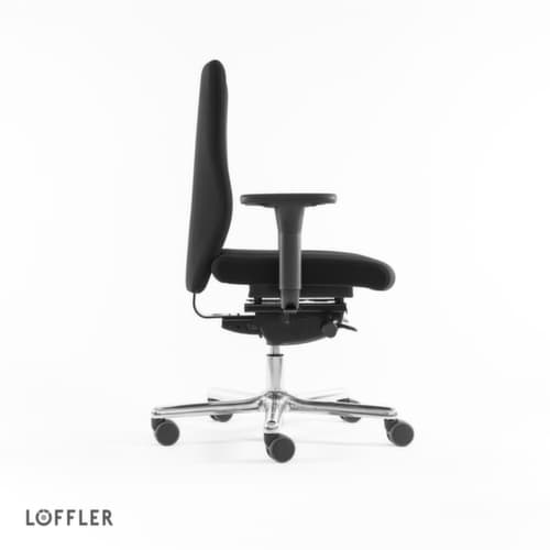 Löffler Bürodrehstuhl mit Kyphosenlehne, schwarz