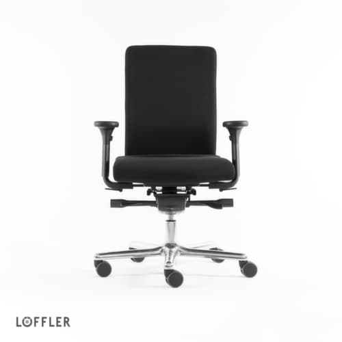 Löffler Bürodrehstuhl mit Kyphosenlehne, schwarz