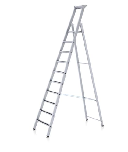 ZARGES Stehleiter R13step S mit rutschsicheren Stufen, 10 Stufen mit R13-Belag