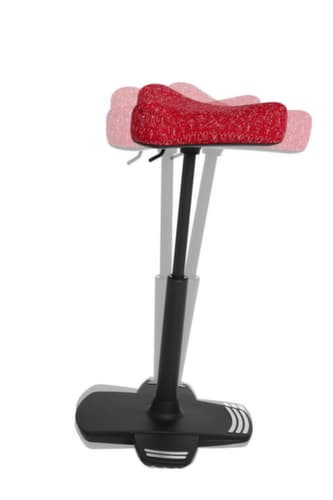 Topstar Stehhilfe Sitness Work High Falcon mit Standfuß mit Kippkante, Sitzhöhe 570 - 850 mm, Sitz rot