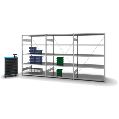 hofe System-Steckregal in mittelschwerer Bauart, Höhe x Breite x Tiefe 2000 x 1360 x 835 mm, 5 Böden