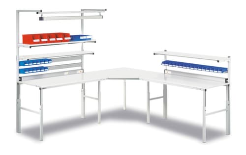 Treston Verkettungselement, Breite x Tiefe 1300 x 900 mm, Platte RAL7035 Lichtgrau
