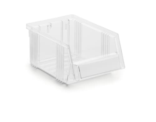 Treston Transparenter Sichtlagerkästen mit großer Eingrifföffnung, transparent, Tiefe 165 mm