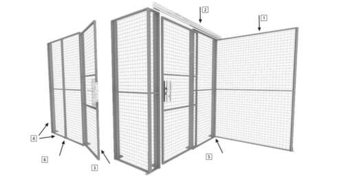 TROAX Flügeltür für Trennwandsystem, Breite 1000 mm