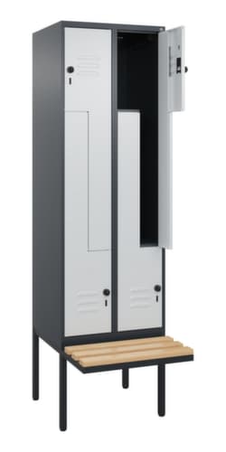 C+P Z-Spind Classic Plus mit untergebauter Sitzbank, Abteilbreite 300 mm