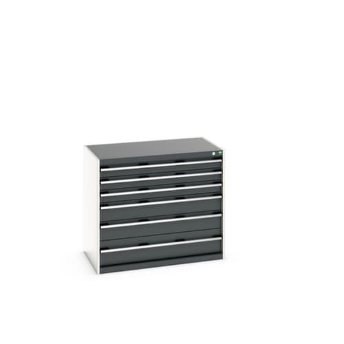 bott Schubladenschrank cubio Grundfläche 1050x650 mm, 6 Schublade(n), RAL7035 Lichtgrau/RAL7016 Anthrazitgrau