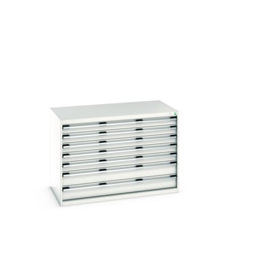 bott Schubladenschrank cubio Grundfläche 1300x750 mm, 7 Schublade(n), RAL7035 Lichtgrau/RAL7035 Lichtgrau