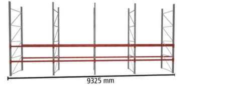 META Palettenregal MULTIPAL für 24 Paletten, 9325 mm breit, 3 Lagerebenen